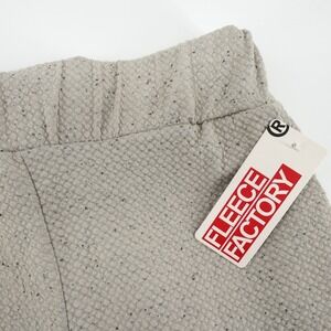 NEW Fleece Factory Jogger Pants Light Beige Speckled Textured Lounge Size Medium